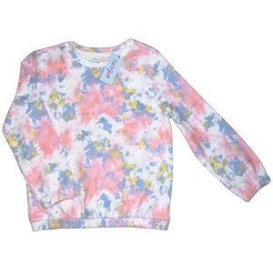 Cat & Jack Girls' Soft Fleece Pullover, Warm Tie-Dye, Large 10/12